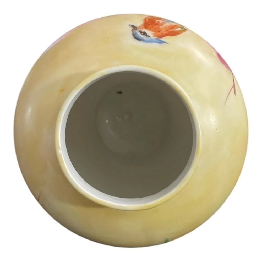 Hand-Painted Heinrich Bird & Floral Porcelain Vase Signed E.C. Carpaccio 6